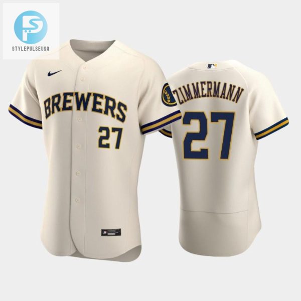 Milwaukee Brewers 27 Jordan Zimmermann Home Team Cream Jersey stylepulseusa 1