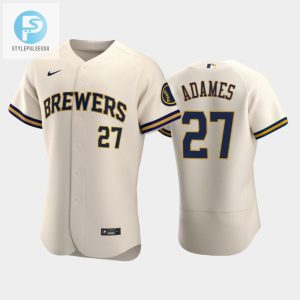 Milwaukee Brewers 27 Willy Adames Home Team Cream Jersey stylepulseusa 1 1