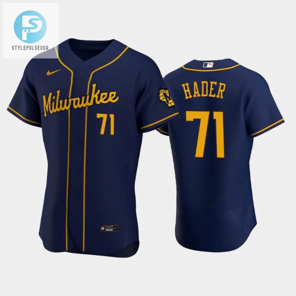 Milwaukee Brewers 71 Josh Hader Alternate Team Navy Jersey 