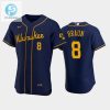 Milwaukee Brewers 8 Ryan Braun Alternate Team Navy Jersey stylepulseusa 1