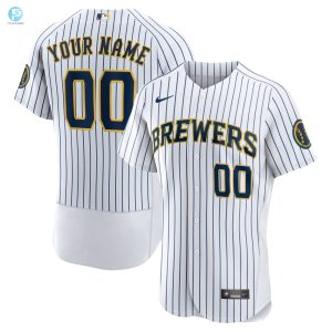 Milwaukee Brewers Alternate Authentic Custom Patch Jersey White Custom Jerseys Mlb stylepulseusa 1 1