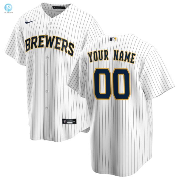 Milwaukee Brewers Alternate Replica Custom Jersey White Custom Jerseys Mlb stylepulseusa 1 1