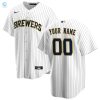 Milwaukee Brewers Alternate Replica Custom Jersey White Custom Jerseys Mlb stylepulseusa 1 2