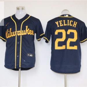 Milwaukee Brewers Christian Yelich 22 2020 Mlb Dark Blue Jersey stylepulseusa 1 1