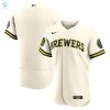 Milwaukee Brewers Home Authentic Team Jersey Cream Mlb stylepulseusa 1