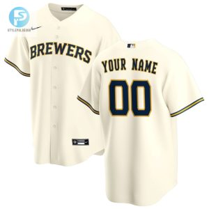 Milwaukee Brewers Home Custom Men Jersey Cream stylepulseusa 1 1