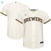 Milwaukee Brewers Home Replica Team Jersey Cream Mlb stylepulseusa 1