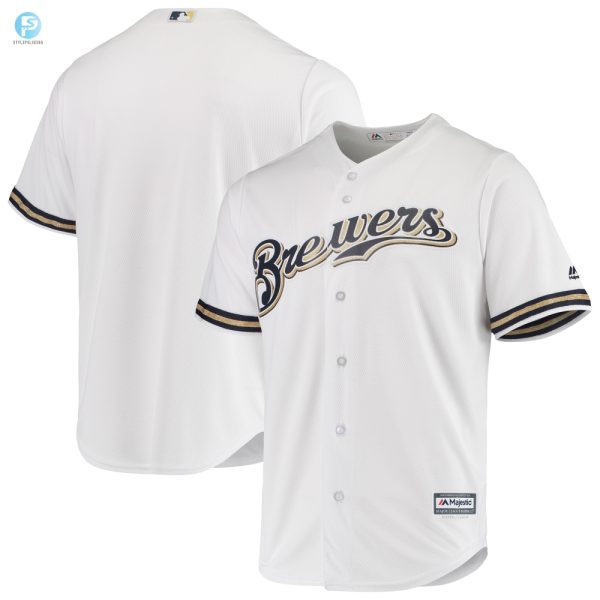 Milwaukee Brewers Majestic Team Official Jersey White Mlb stylepulseusa 1