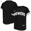 Milwaukee Brewers Replica Team Jersey Blackwhite Mlb stylepulseusa 1