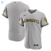 Milwaukee Brewers Road Authentic Team Jersey Gray Mlb stylepulseusa 1