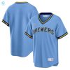 Milwaukee Brewers Road Cooperstown Collection Team Jersey Powder Blue Mlb stylepulseusa 1