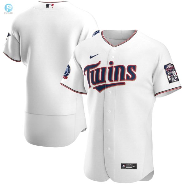 Minnesota Twins 60Th Season Home Authentic Team Jersey White Mlb stylepulseusa 1