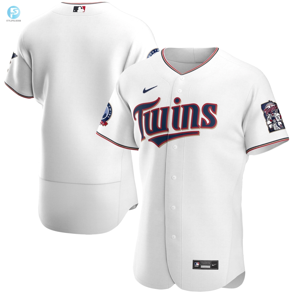 Minnesota Twins 60Th Season Home Authentic Team Jersey  White Mlb 