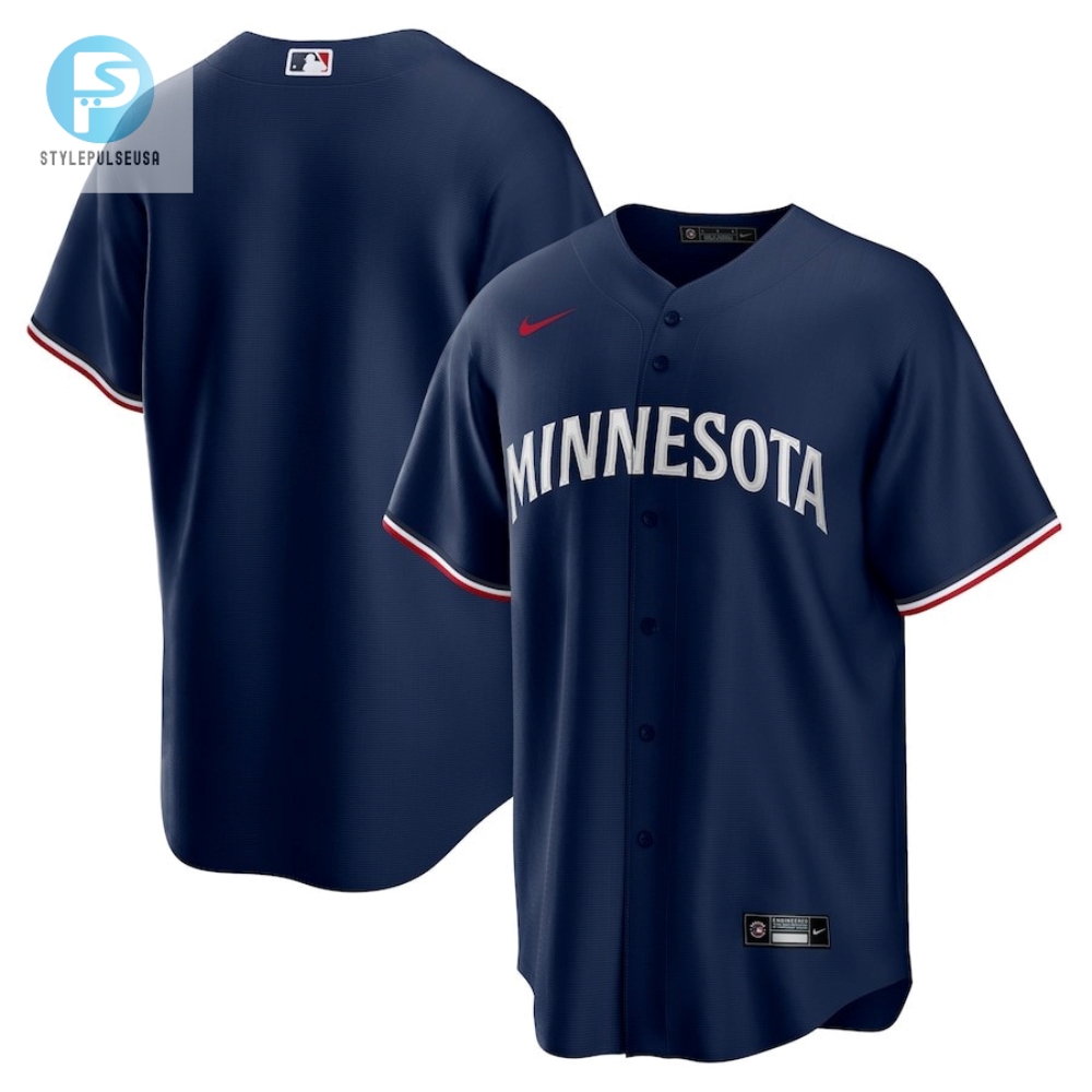 Minnesota Twins Alternate Team Logo Men Jersey  Navy 