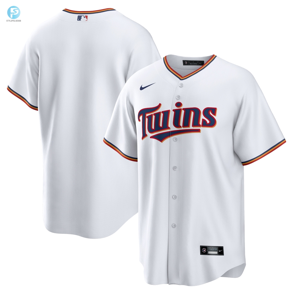 Minnesota Twins Home Blank Replica Jersey  White Mlb 