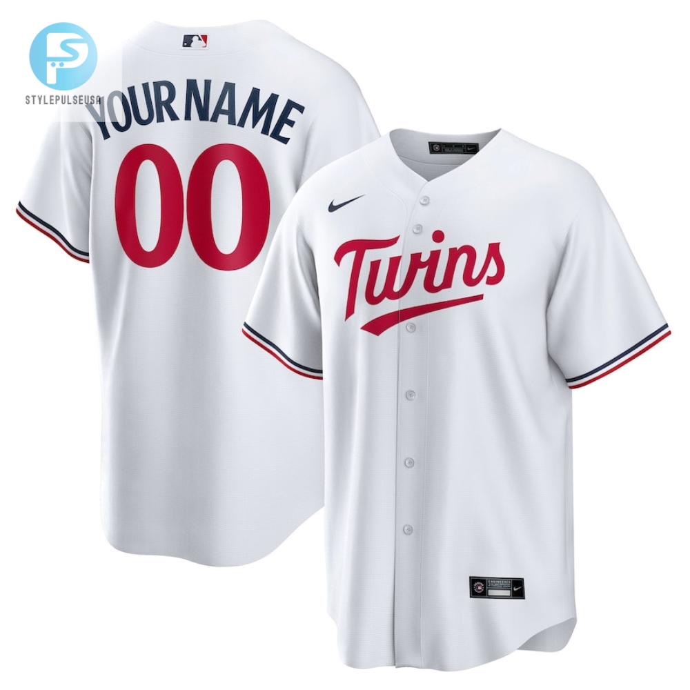 Minnesota Twins Home Custom Men Jersey  White 