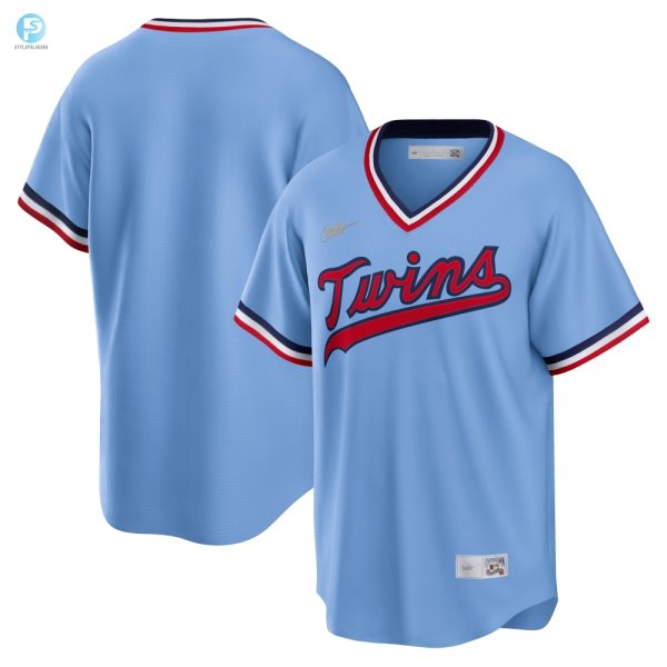 Minnesota Twins Road Cooperstown Collection Team Jersey Light Blue Mlb stylepulseusa 1