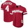 Mitchell Ness Lenny Dykstra Philadelphia Phillies Cooperstown Collection Mesh Batting Practice Jersey Scarlet Mlb stylepulseusa 1