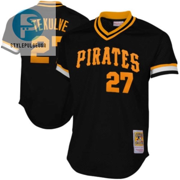 Mitchell Ness Pittsburgh Pirates Kent Tekulve 1982 Cooperstown Collection Authentic Practice Jersey Black Mlb stylepulseusa 1