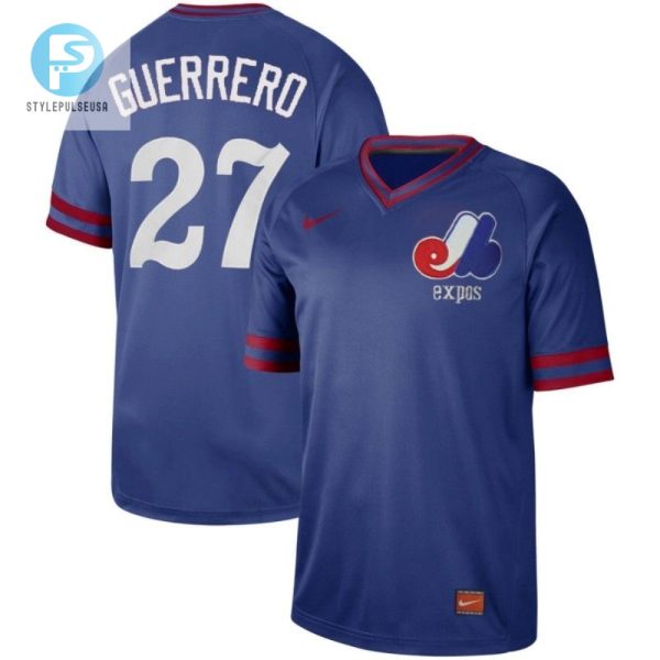 Montreal Expos Vladimir Guerrero 27 Blue Mlb Retro Classic Throwback Jersey stylepulseusa 1