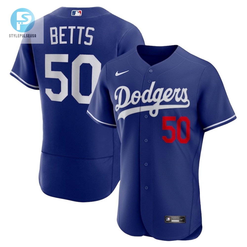 Mookie Betts 50 Los Angeles Dodgers Alternate Player Elite Jersey  Navy 