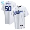 Mookie Betts 50 Los Angeles Dodgers Home Player Name Men Jersey White Jersey stylepulseusa 1