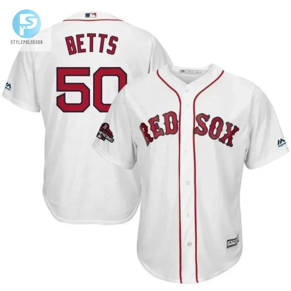 Mookie Betts Boston Red Sox 2018 World Series Champions Team Logo Player Jersey White stylepulseusa 1