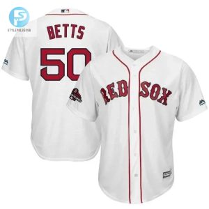 Mookie Betts Boston Red Sox 2018 World Series Champions Team Logo Player Jersey White stylepulseusa 1 1