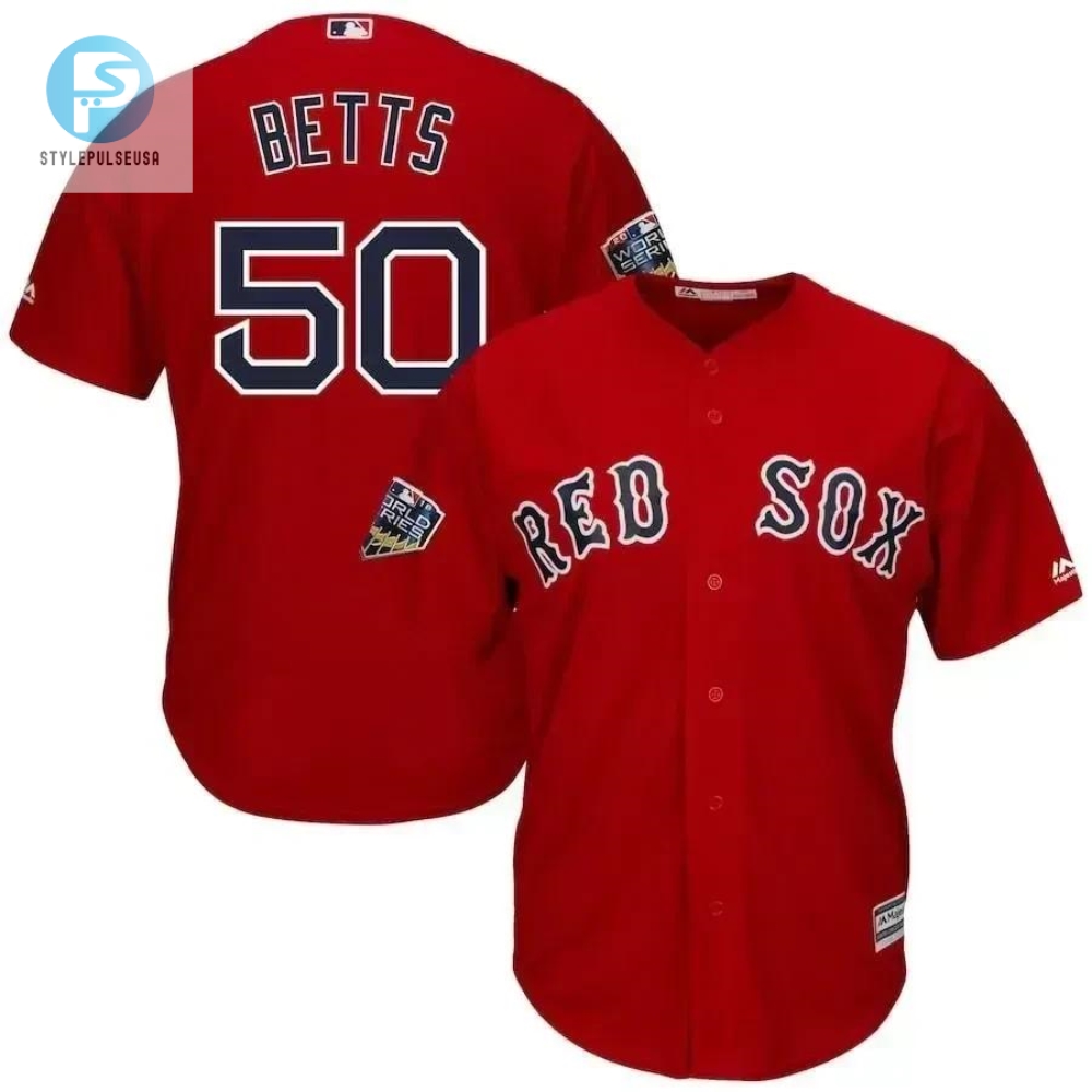 Mookie Betts Boston Red Sox 2018 World Series Cool Base Player Jersey  Scarlet 