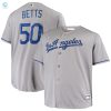 Mookie Betts Los Angeles Dodgers Big And Tall Replica Player Jersey Gray Mlb stylepulseusa 1