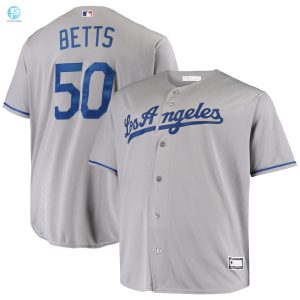 Mookie Betts Los Angeles Dodgers Big And Tall Replica Player Jersey Gray Mlb stylepulseusa 1 1