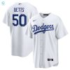 Mookie Betts Los Angeles Dodgers Home Replica Player Name Jersey White Mlb stylepulseusa 1