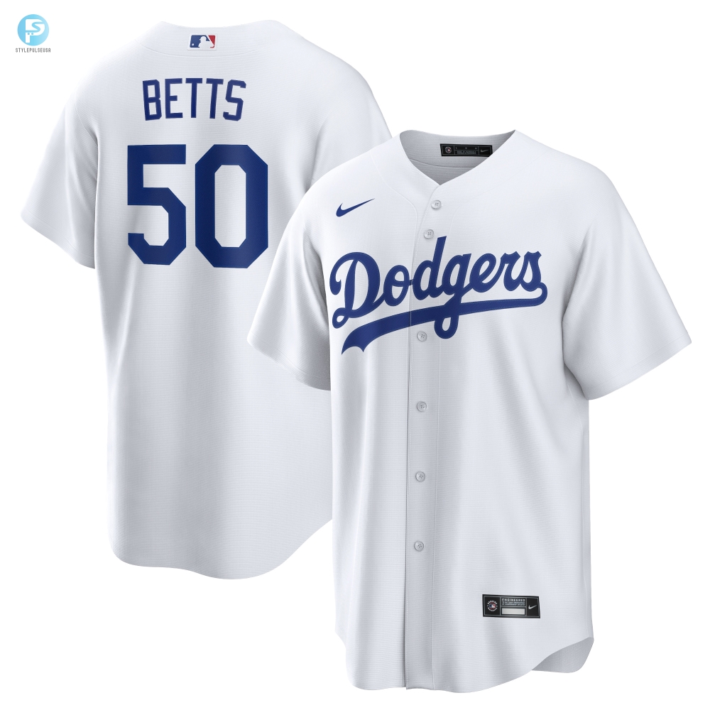 Mookie Betts Los Angeles Dodgers Home Replica Player Name Jersey  White Mlb 