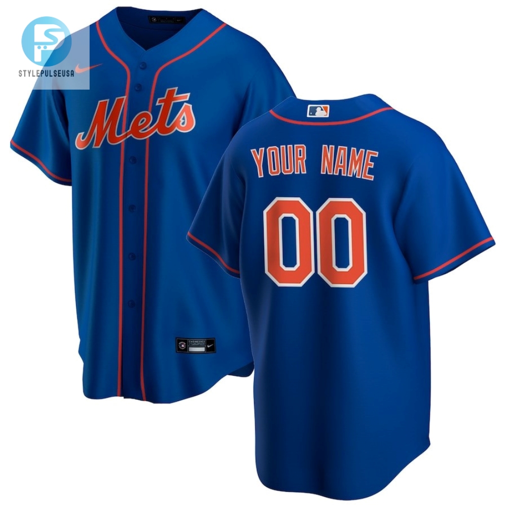 New York Mets Alternate Custom Men Jersey  Royal 