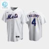 New York Mets Jett 202223 Draft Williams 4 White Home Jersey stylepulseusa 1