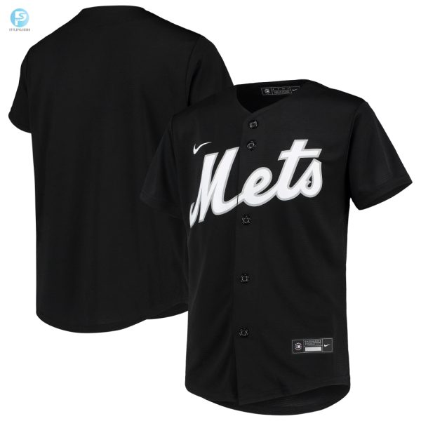 New York Mets Replica Team Jersey Blackwhite Mlb stylepulseusa 1 1