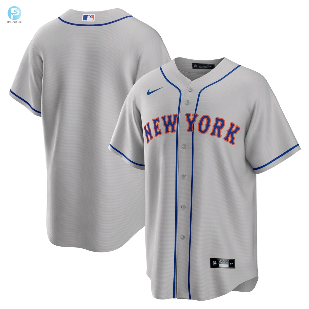 New York Mets Road Replica Team Jersey  Gray Mlb 