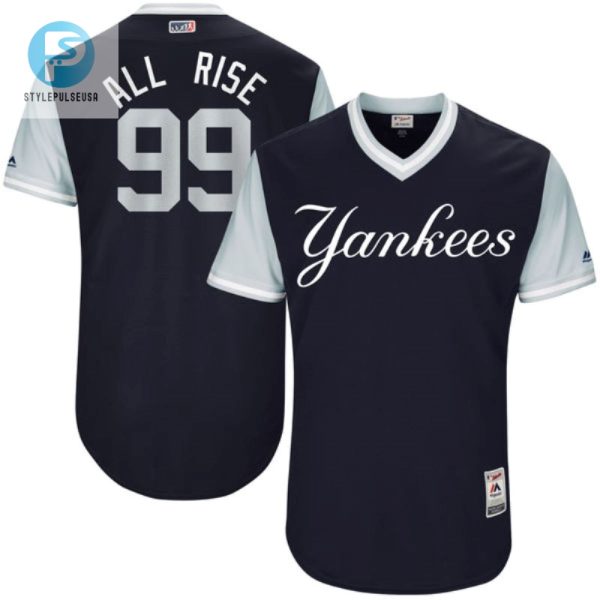 New York Yankee Aaron Judge All Rise 99 Mlb Nickname Brandedition Black Jersey stylepulseusa 1