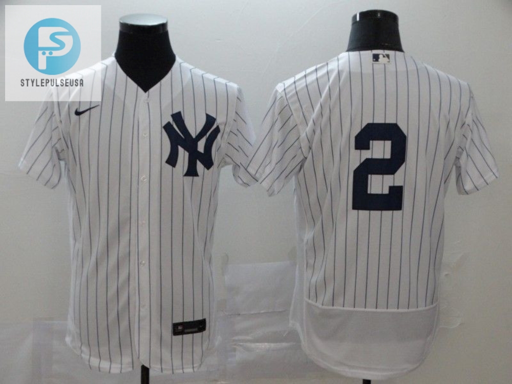 New York Yankees Derek Jeter 2 2020 Mlb White Jersey A5 