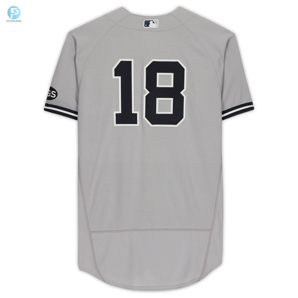 New York Yankees Fanatics Gray Teamissued 18 Jersey From The 2020 Mlb Season 