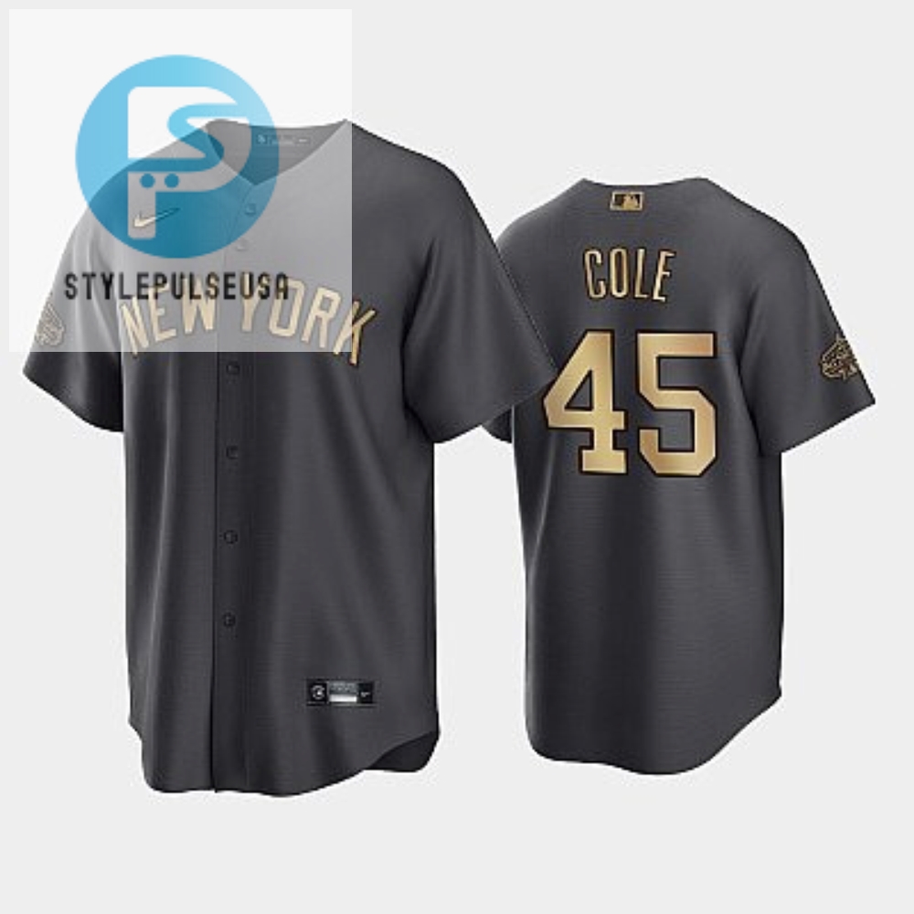 New York Yankees Gerrit Cole 45 202223 Allstar Game Al Charcoal Jersey 