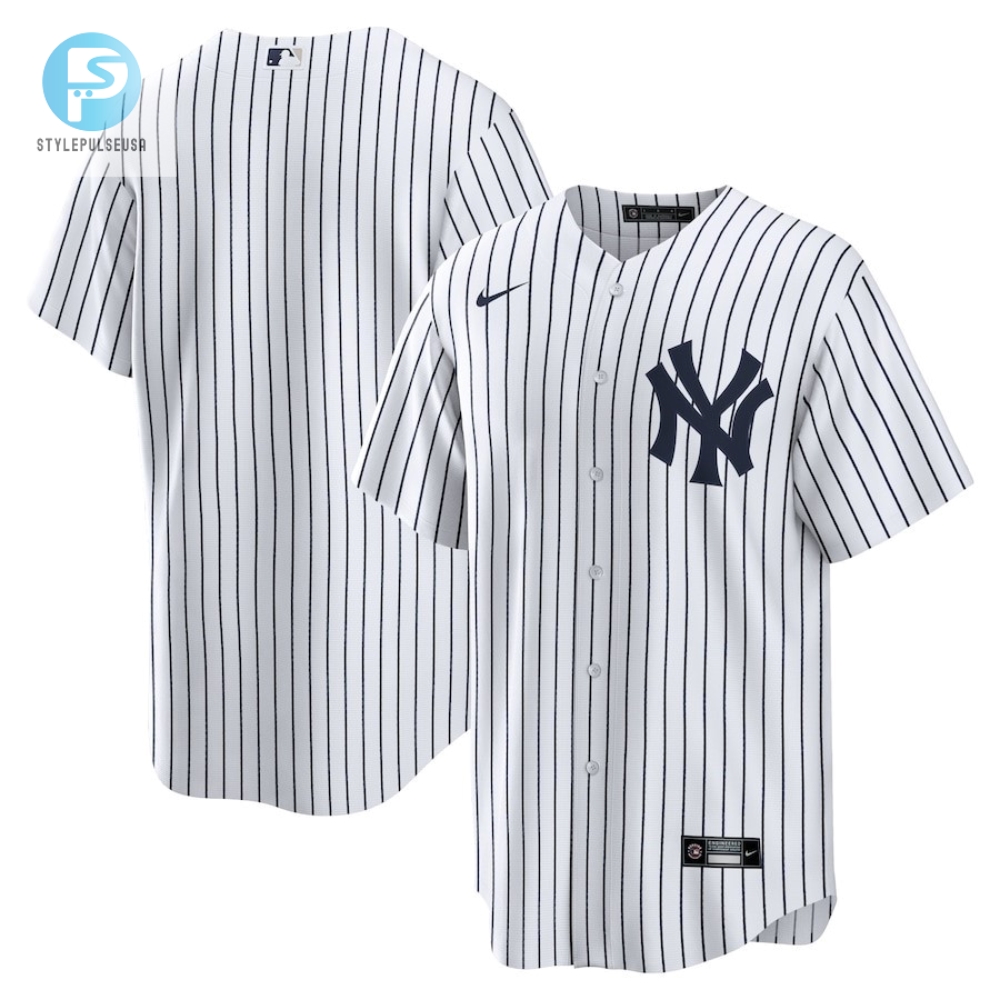 New York Yankees Home Blank Men Jersey  White 