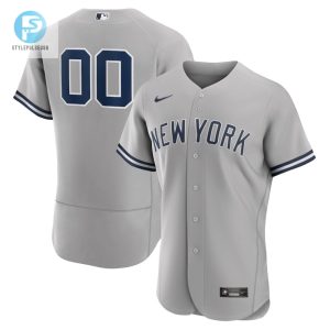 New York Yankees Road Custom Men Jersey Gray stylepulseusa 1 1