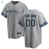 New York Yankees Road Replica Custom Jersey Gray Custom Jerseys Mlb stylepulseusa 1