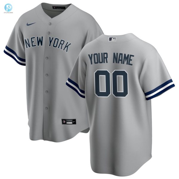 New York Yankees Road Replica Custom Jersey Gray Custom Jerseys Mlb stylepulseusa 1 1