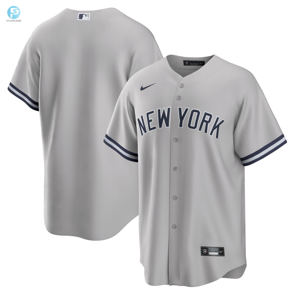 New York Yankees Road Replica Team Jersey Gray Mlb 