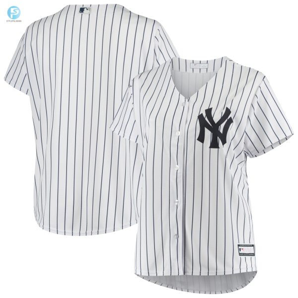 New York Yankees Womens Plus Size Sanitized Replica Team Jersey White Mlb stylepulseusa 1