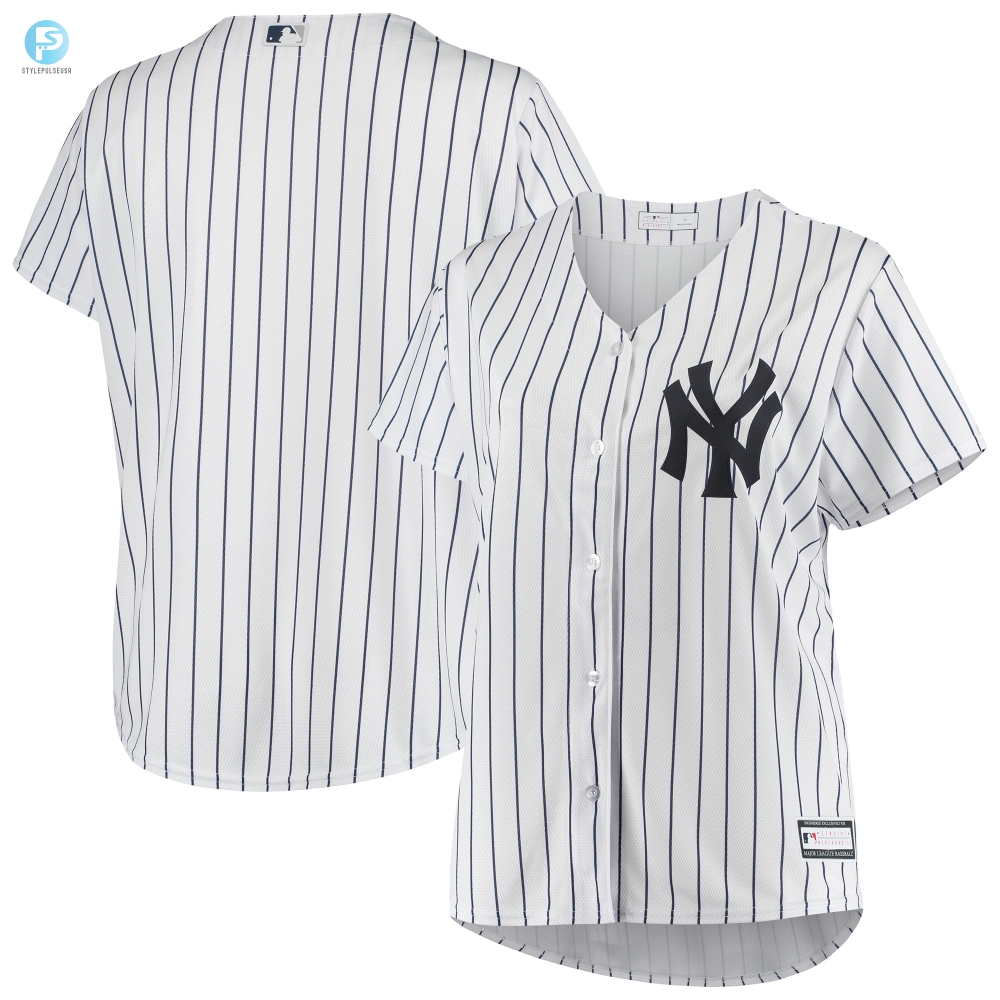 New York Yankees Womens Plus Size Sanitized Replica Team Jersey  White Mlb 