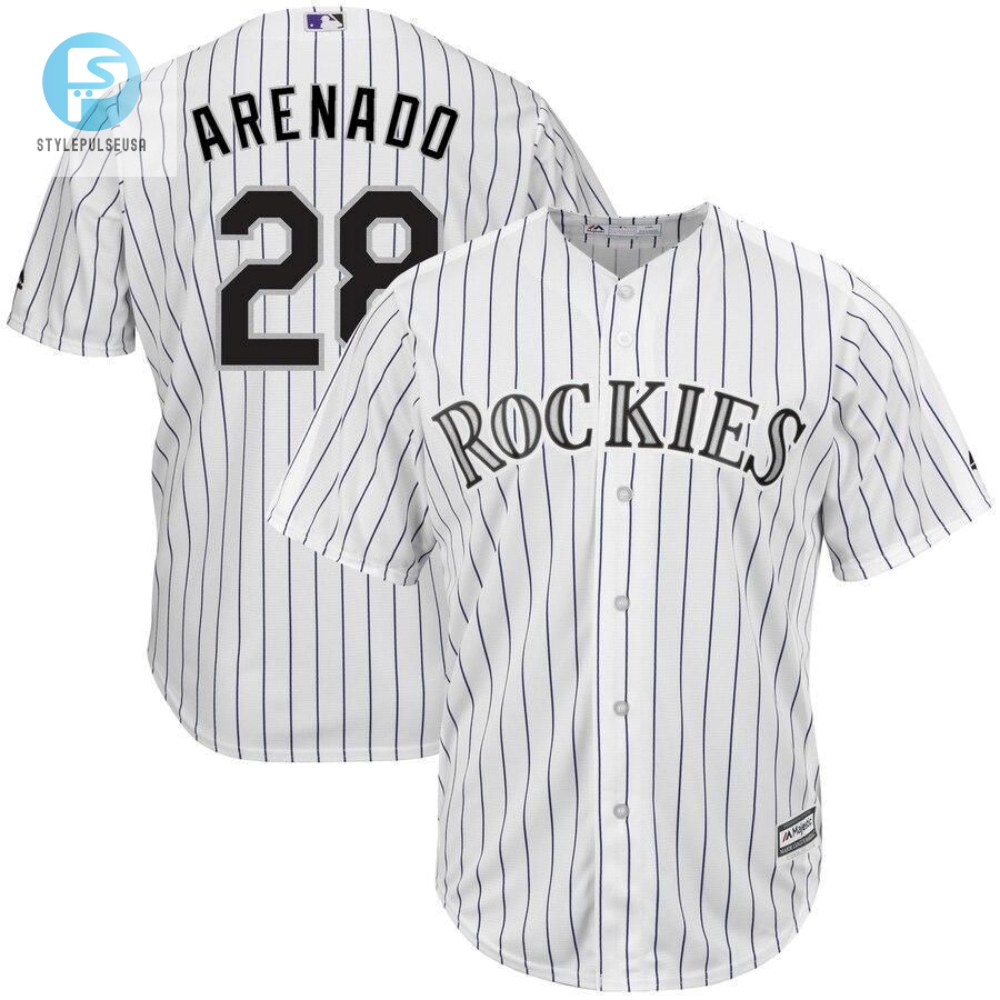 Nolan Arenado Colorado Rockies Home Official Cool Base Player Jersey  White Purple 