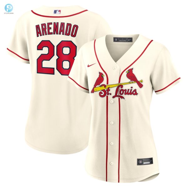 Nolan Arenado St Louis Cardinals Womens Alternate Replica Player Jersey Cream Mlb stylepulseusa 1